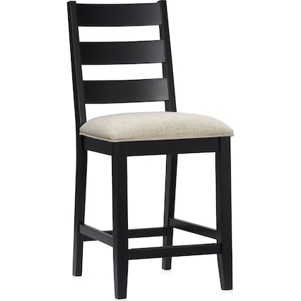 Maxwell Upholstered Counter-Height Stool - Black
