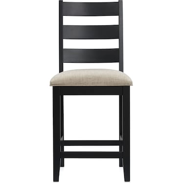 Maxwell Upholstered Counter-Height Stool - Black