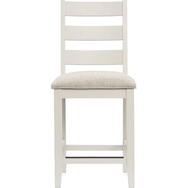 Maxwell Upholstered Counter-Height Stool - Wood Legs