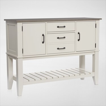 Maxwell Solid Wood Server with USB Charging - Gray