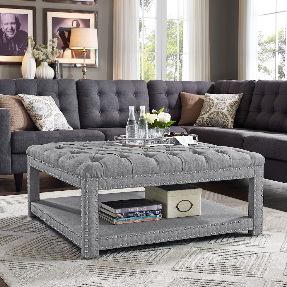 maya gray ottoman   