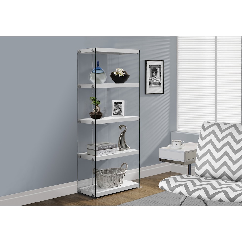 maya white bookcase   