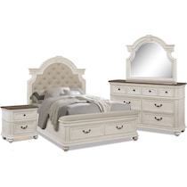 mayfair white  pc king storage bedroom   