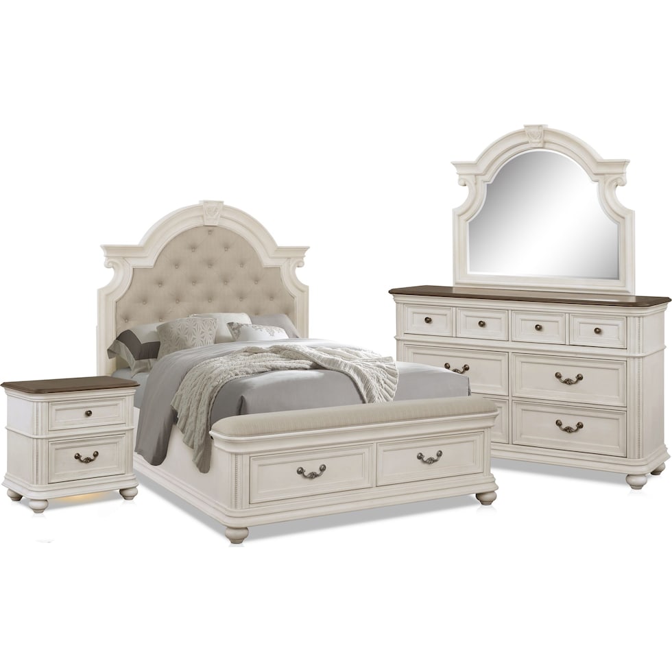 mayfair white  pc king storage bedroom   