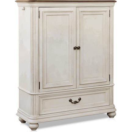 American Signature Furniture, White Armoire And Dresser Set