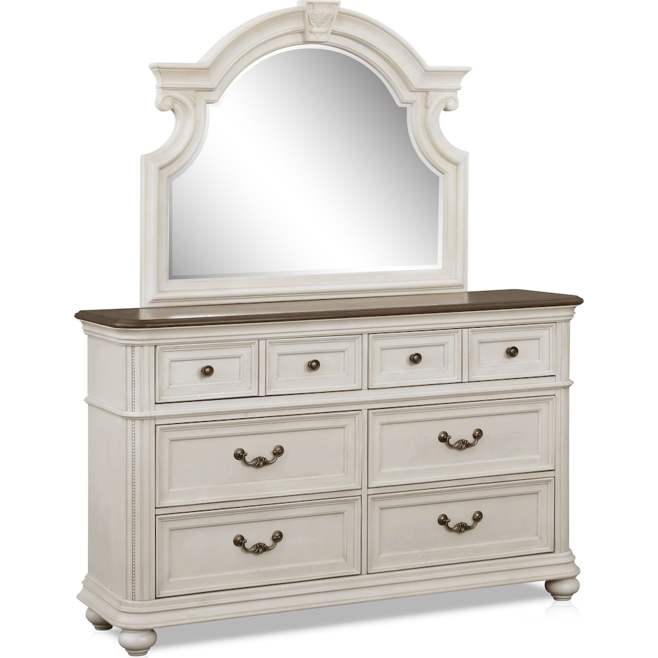 mayfair white dresser & mirror   