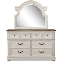 mayfair white dresser and mirror   