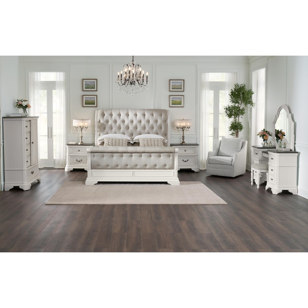 mayfair white king bed   