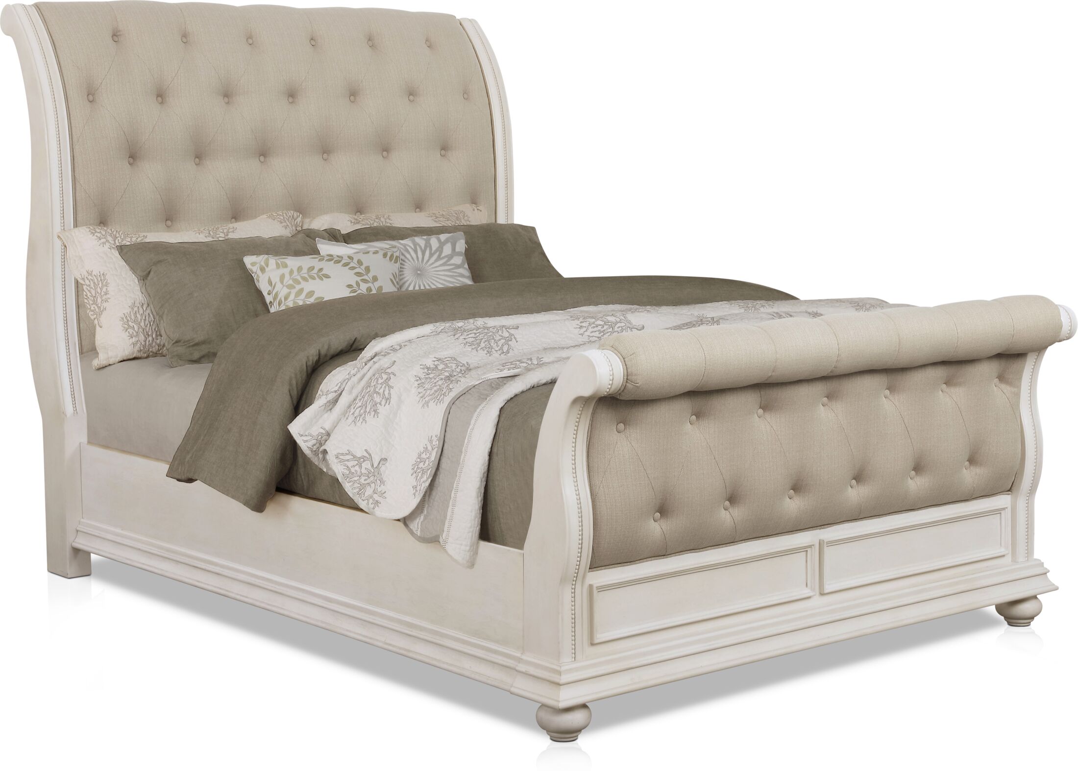 Undefined American Signature Furniture, White Upholstered King Bed
