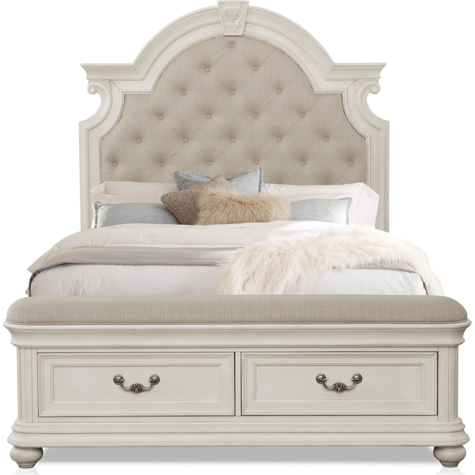 mayfair white queen bed   