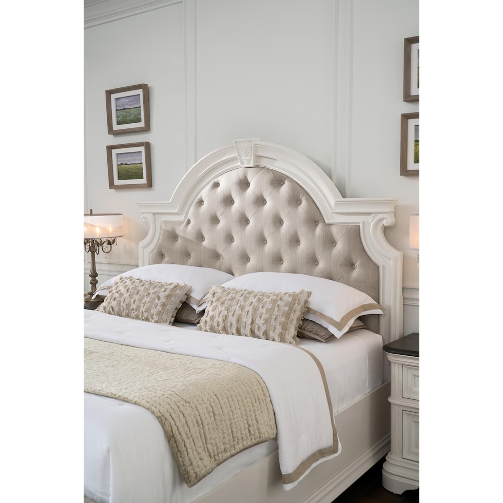 mayfair white queen bed   