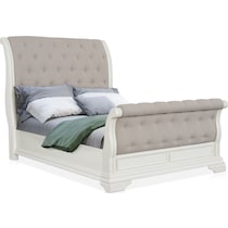 mayfair white queen upholstered bed   