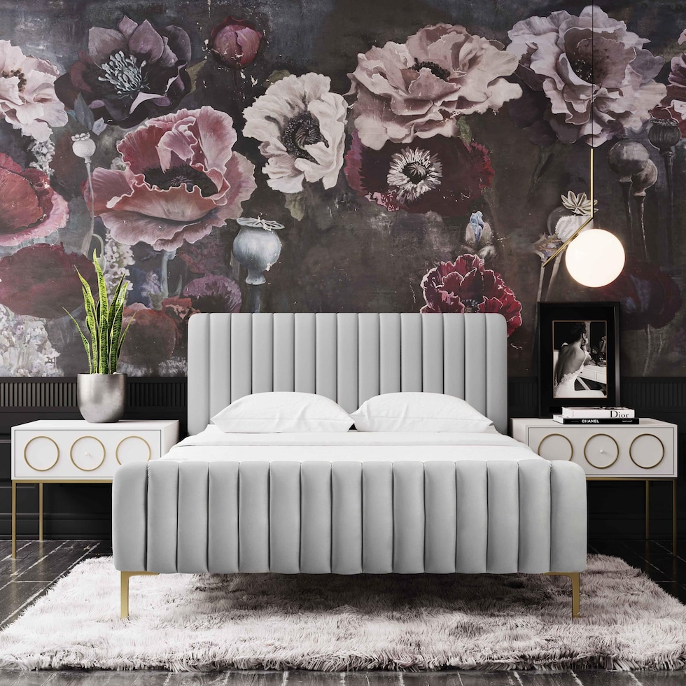 maylin gray queen bed   