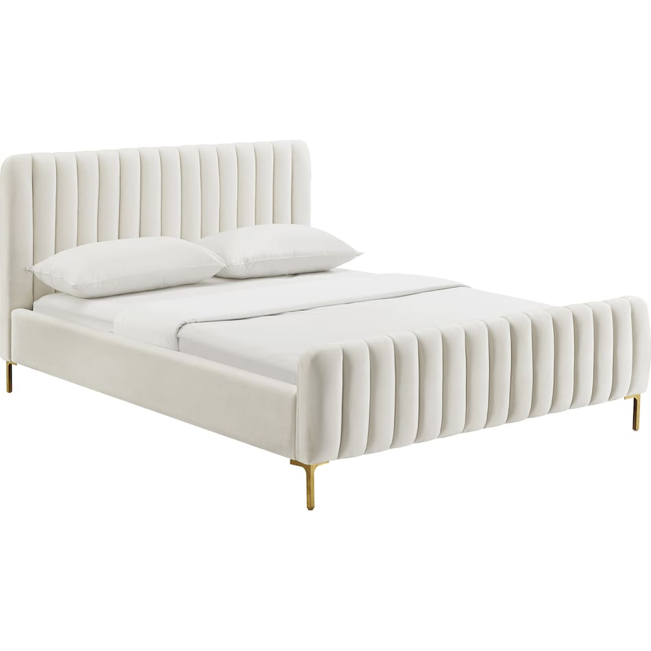 maylin white king upholstered bed   