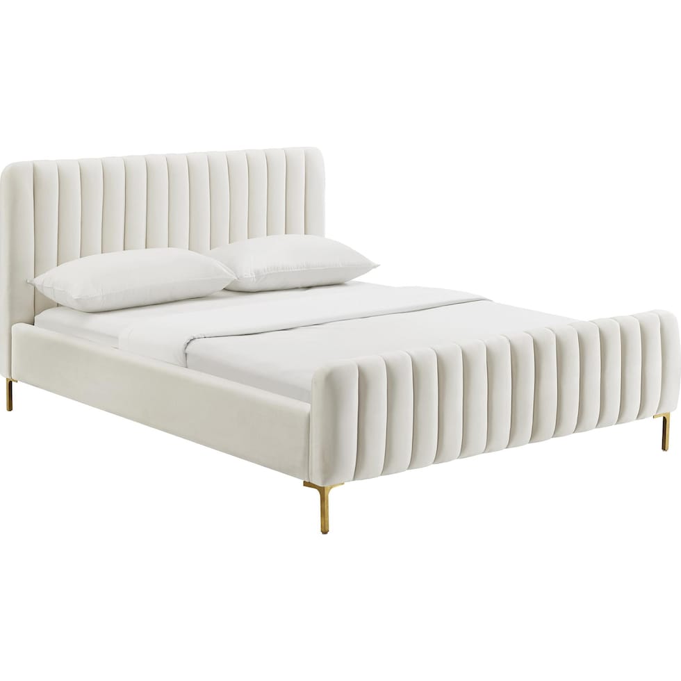 maylin white queen bed   