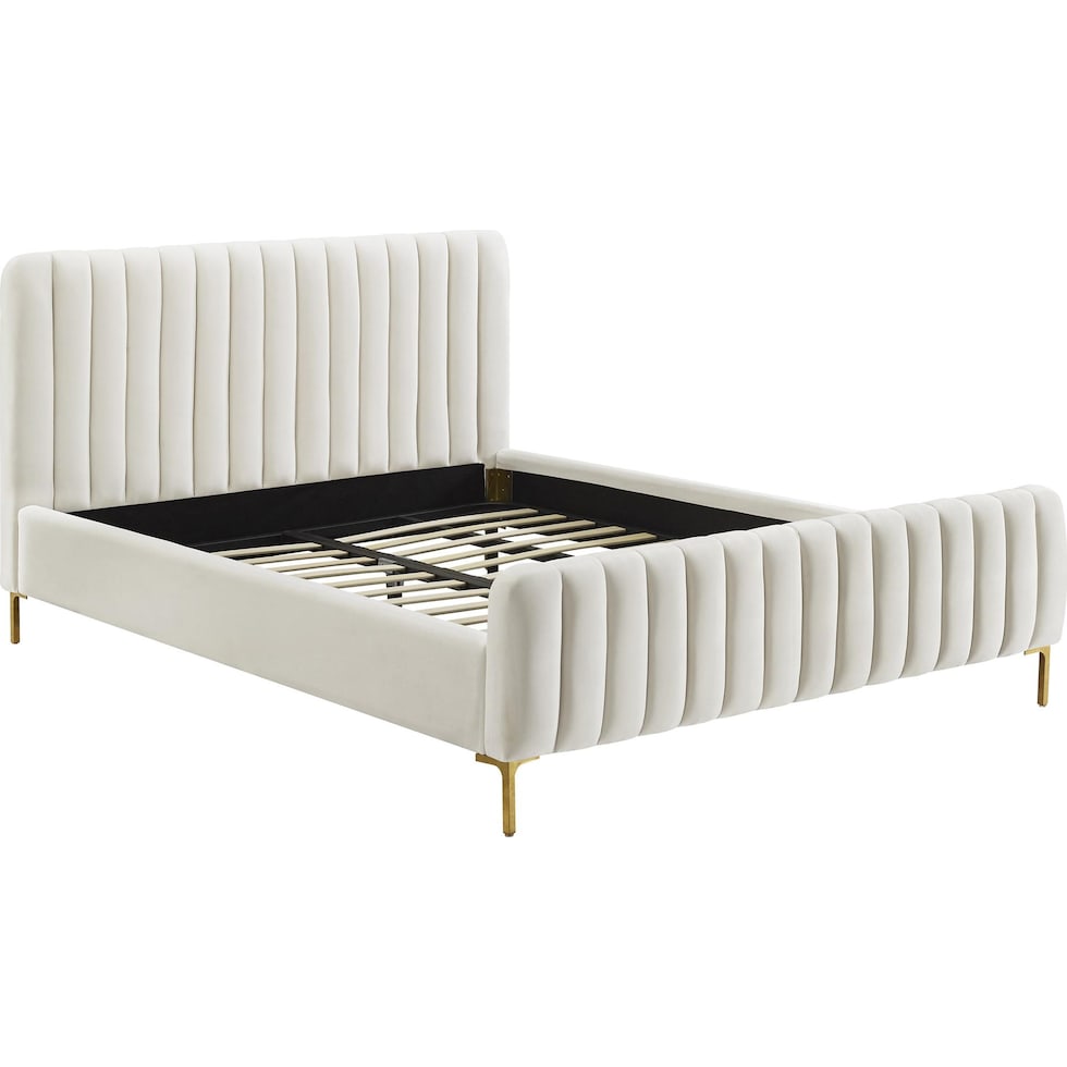 maylin white queen bed   