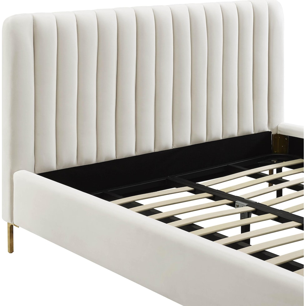 maylin white queen bed   