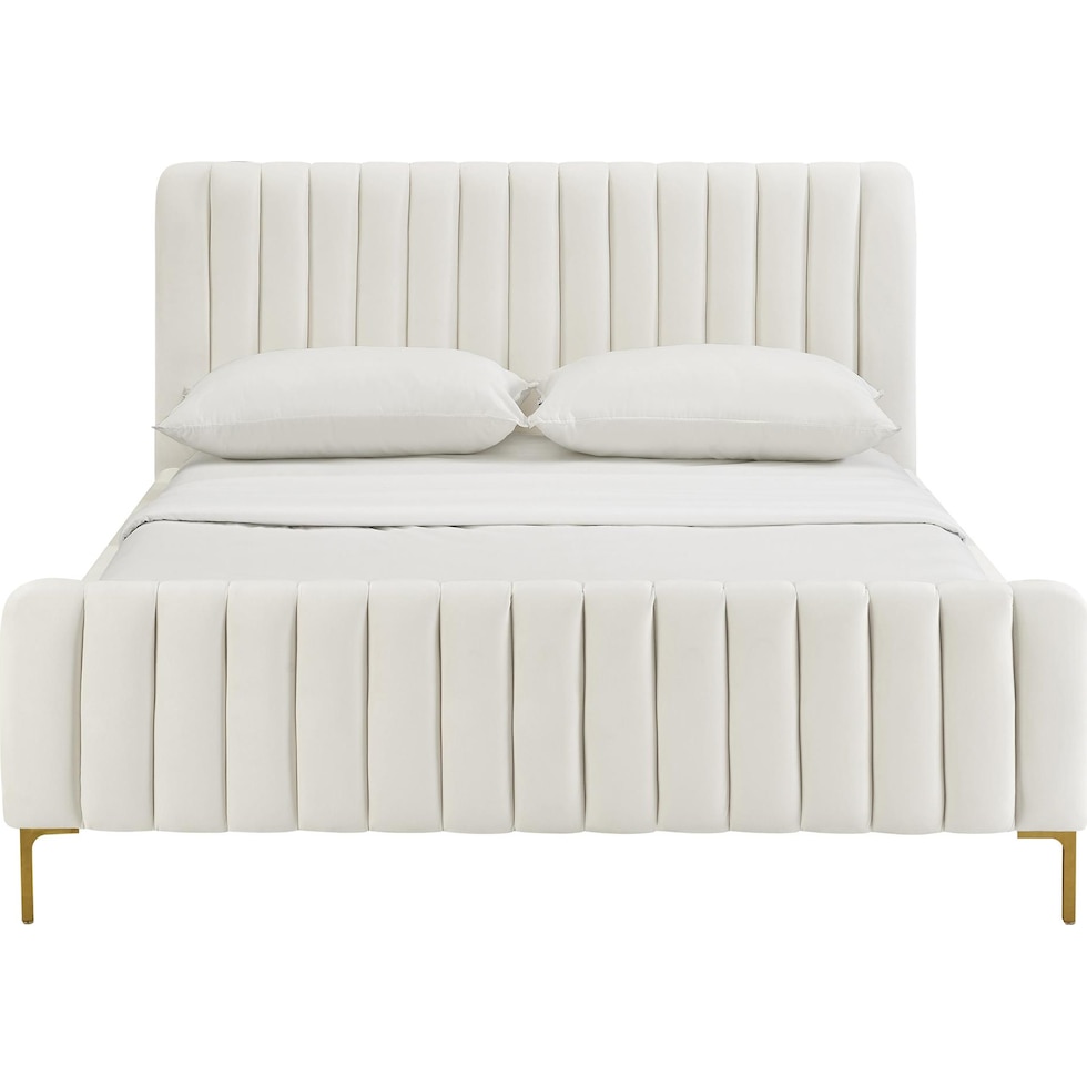 maylin white queen bed   