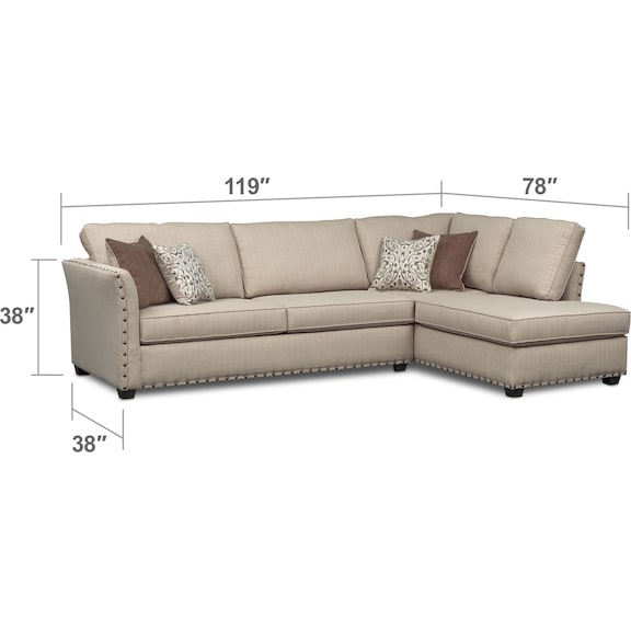 Living Room Furniture - Mckenna 2-Piece Queen Sleeper Sectional