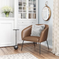 melanie light brown accent chair   