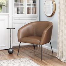 melanie light brown accent chair   