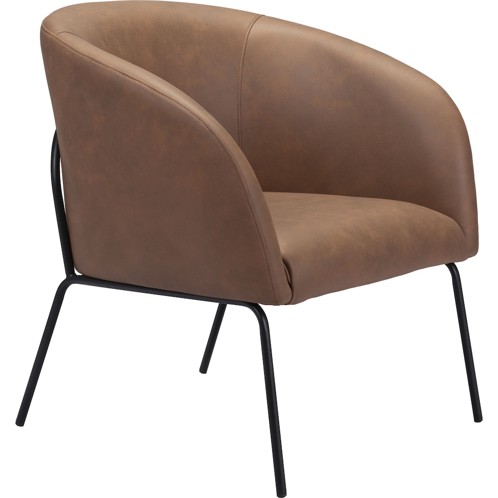 melanie light brown accent chair   