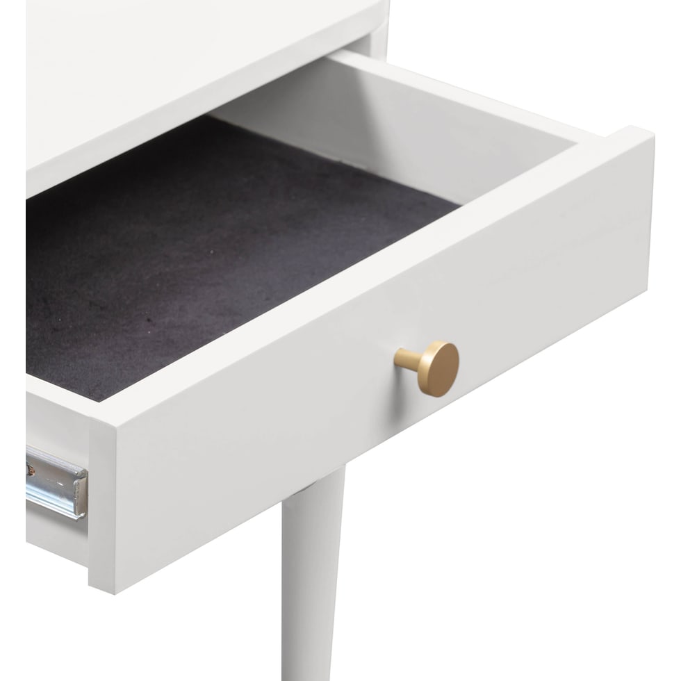 melina white nightstand   