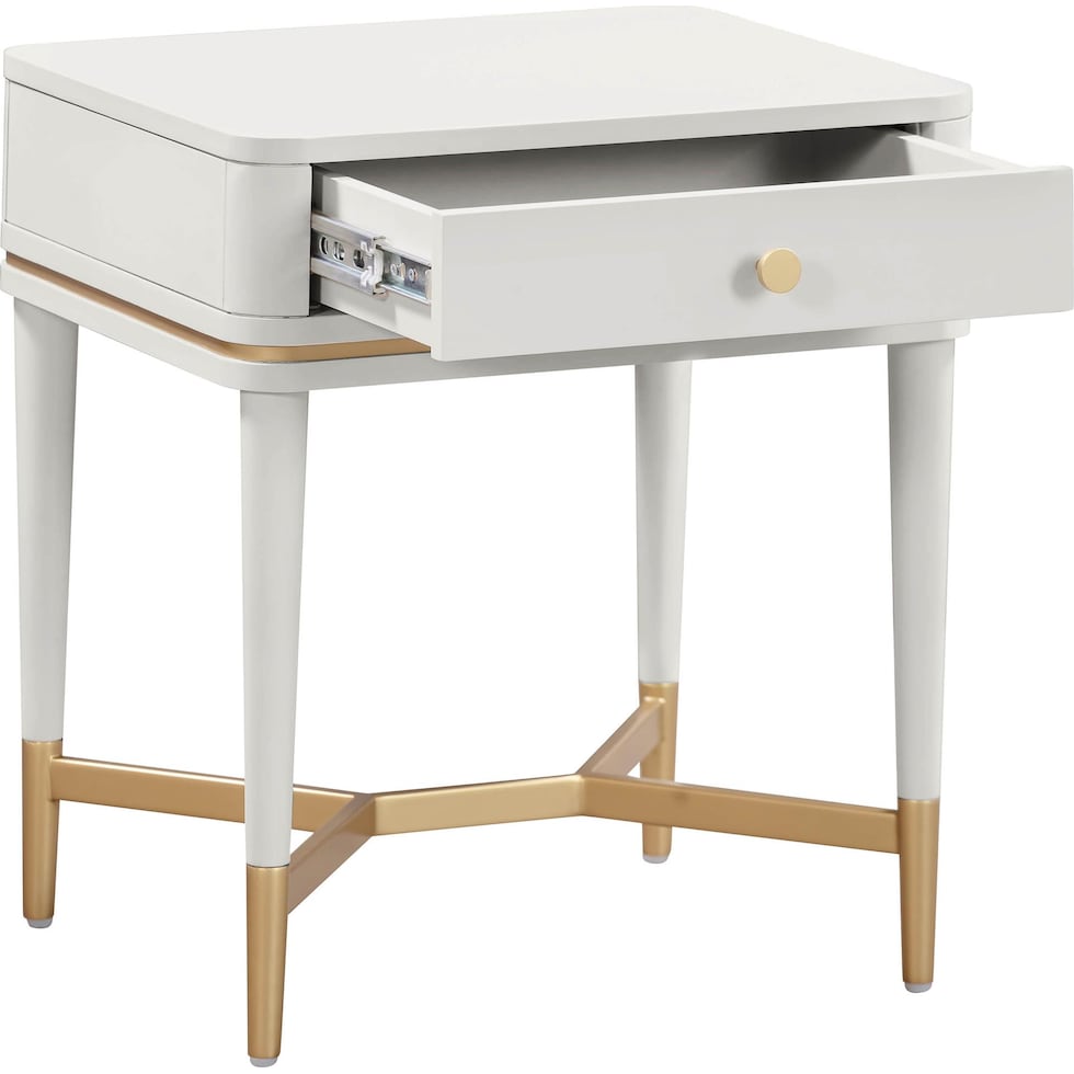 melina white nightstand   