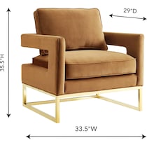 mellissa gold accent chair   