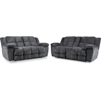 mellow gray  pc manual reclining living room   
