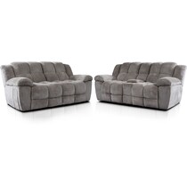 mellow gray  pc manual reclining living room   