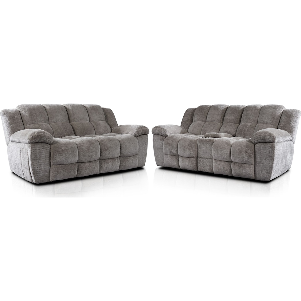 mellow gray  pc manual reclining living room   