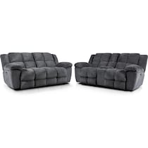 mellow gray  pc power reclining living room   