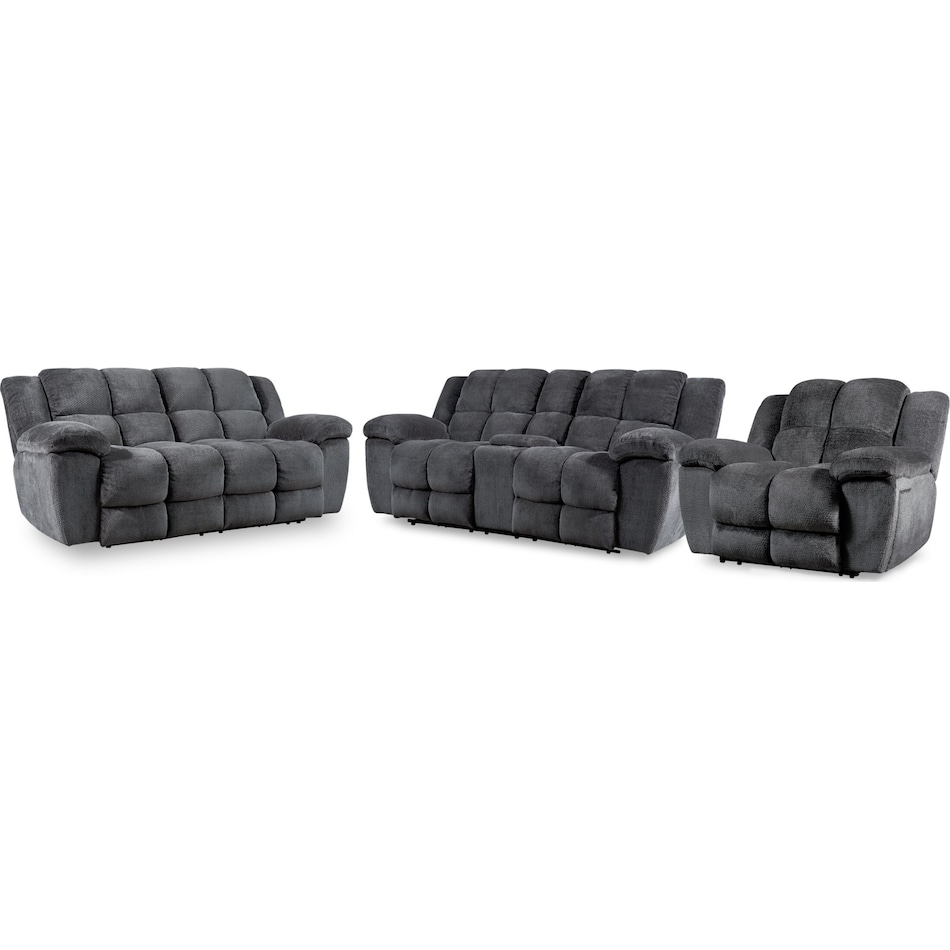 mellow gray  pc manual reclining living room   