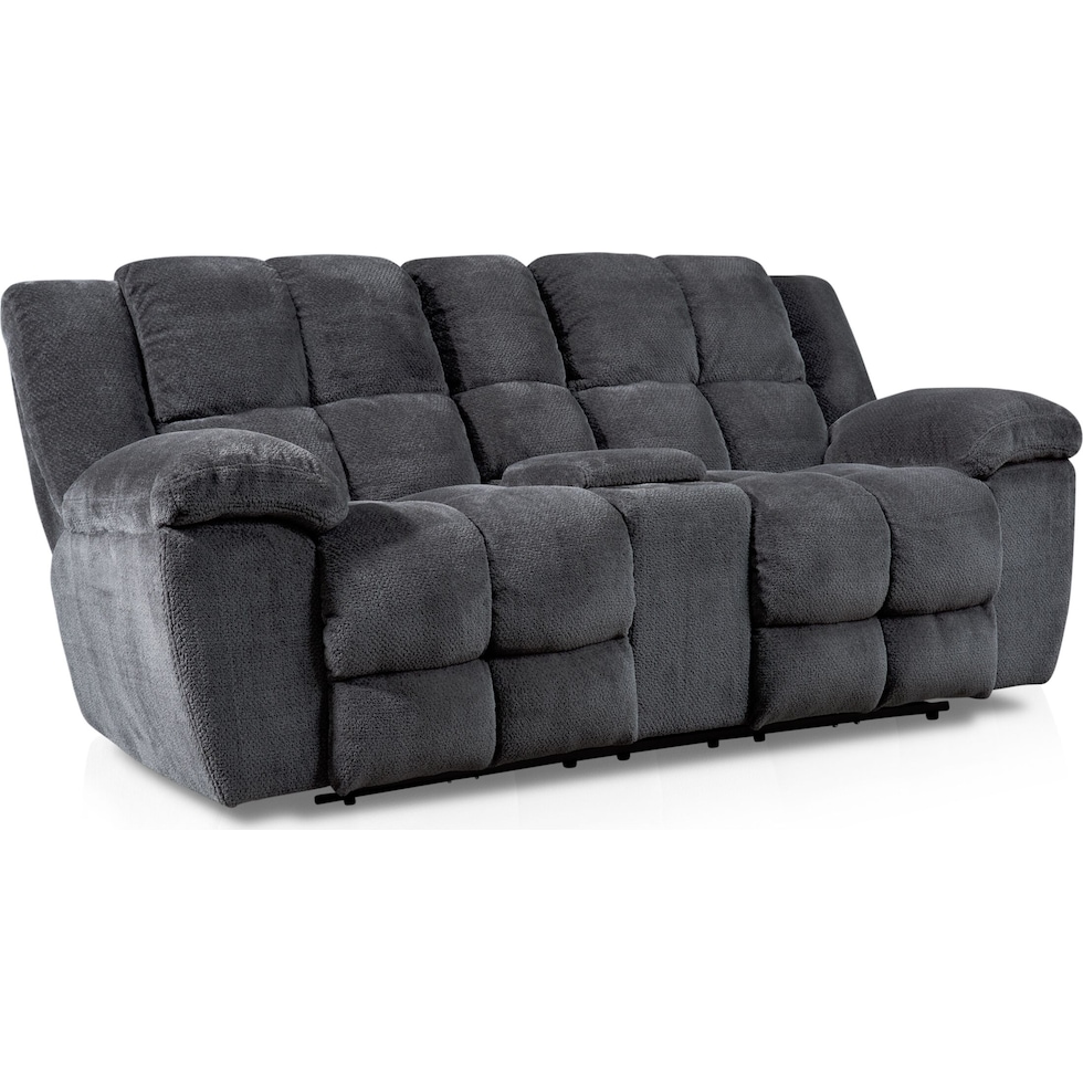 mellow gray manual reclining loveseat   