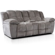 mellow gray manual reclining loveseat   