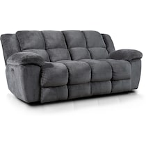 mellow gray power reclining sofa   