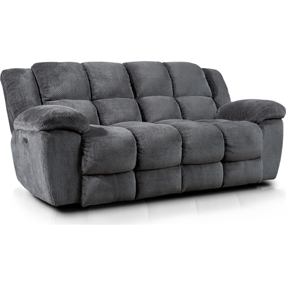 mellow gray power reclining sofa   