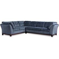 melrose blue  pc sectional   