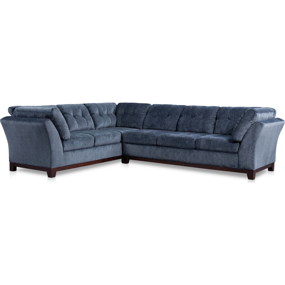 melrose blue  pc sectional   