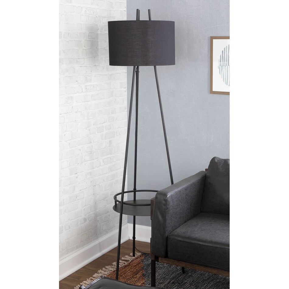 mendes black floor lamp   