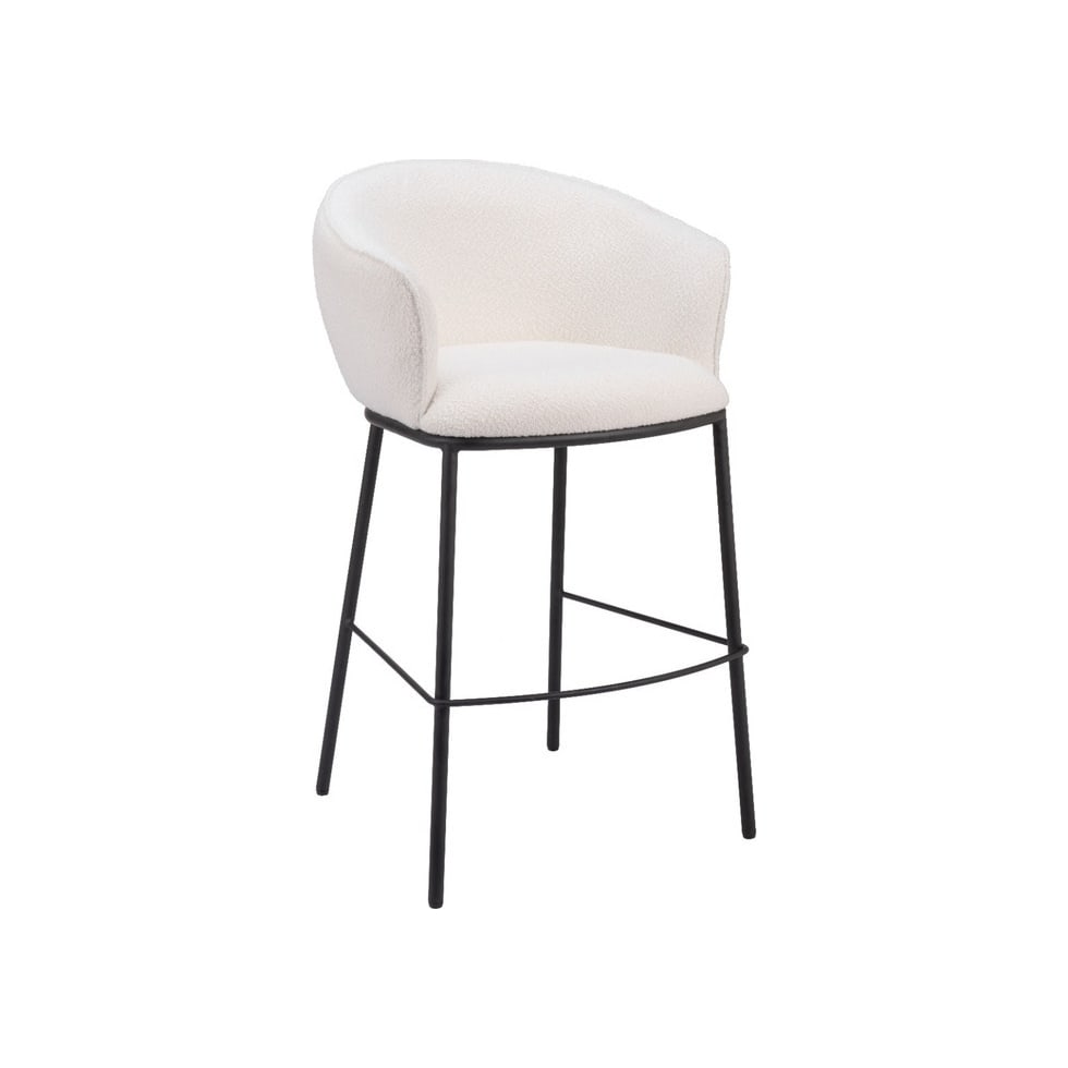 mendes white bar stool   