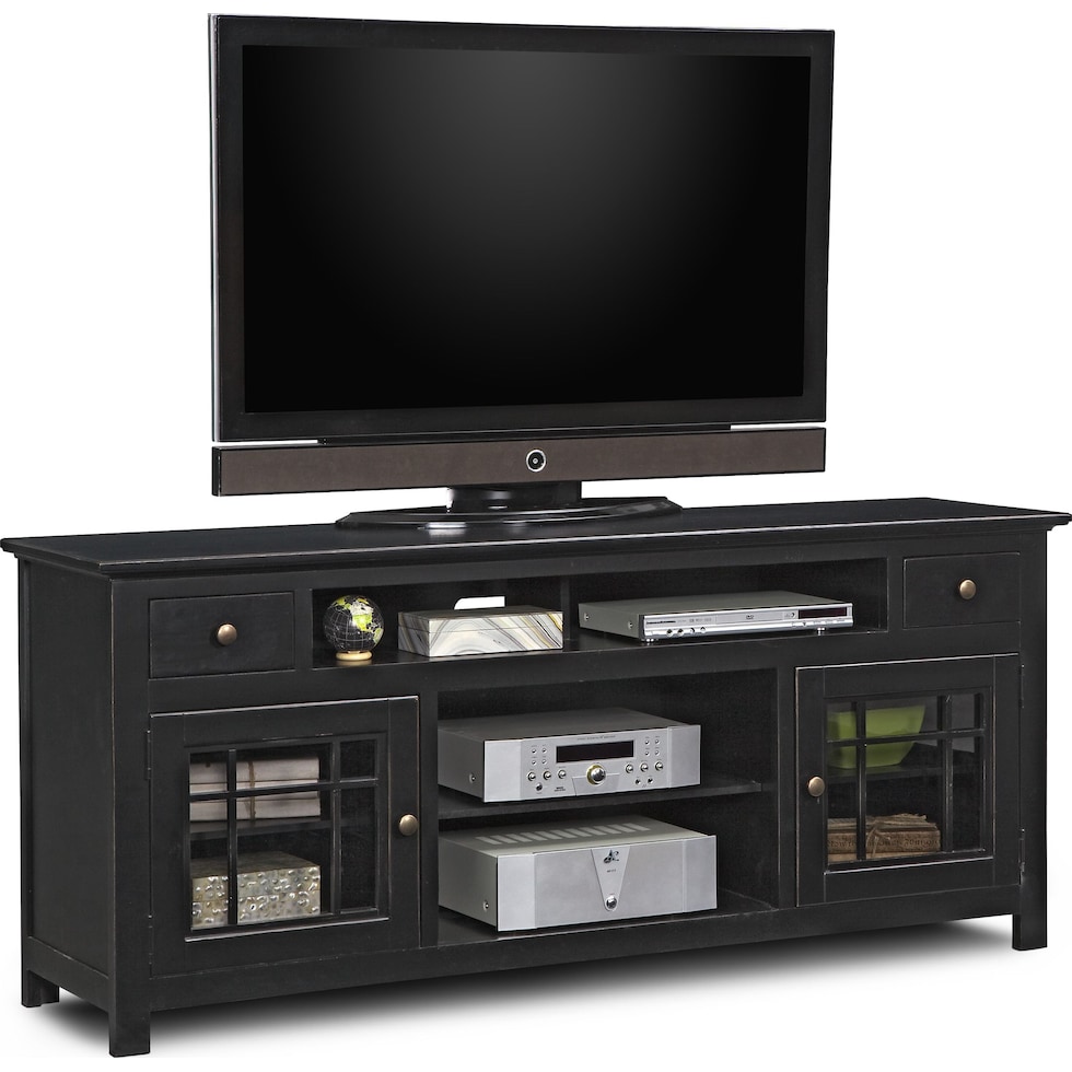 merrick black black tv stand   