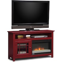 merrick red red fireplace tv stand   