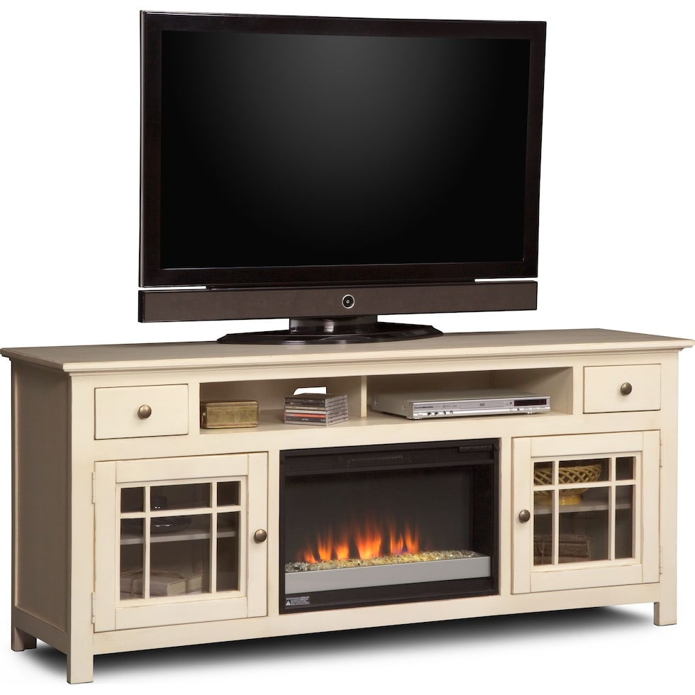 merrick white white fireplace tv stand   