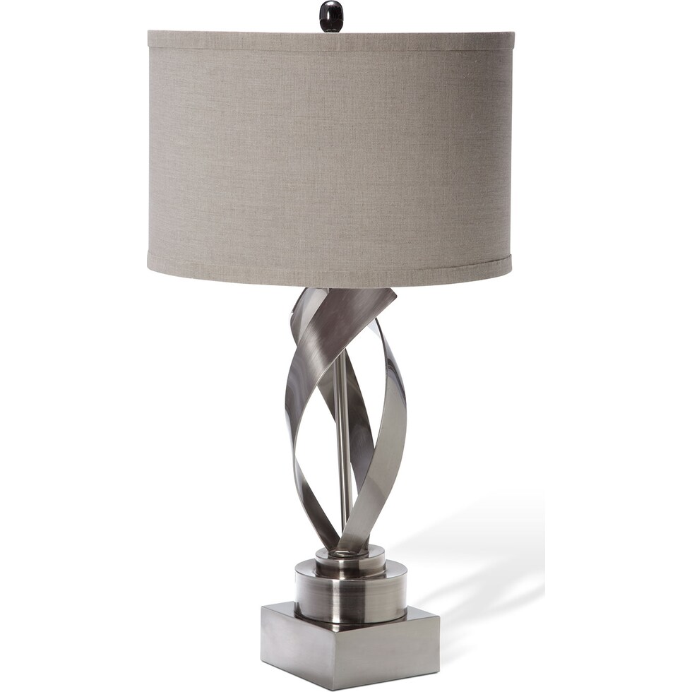 metal lazer silver table lamp   