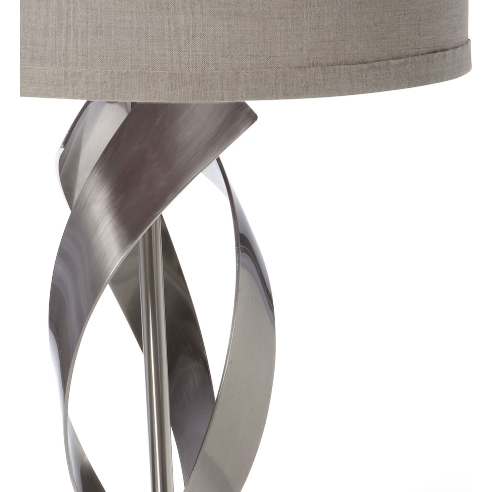 metal lazer silver table lamp   