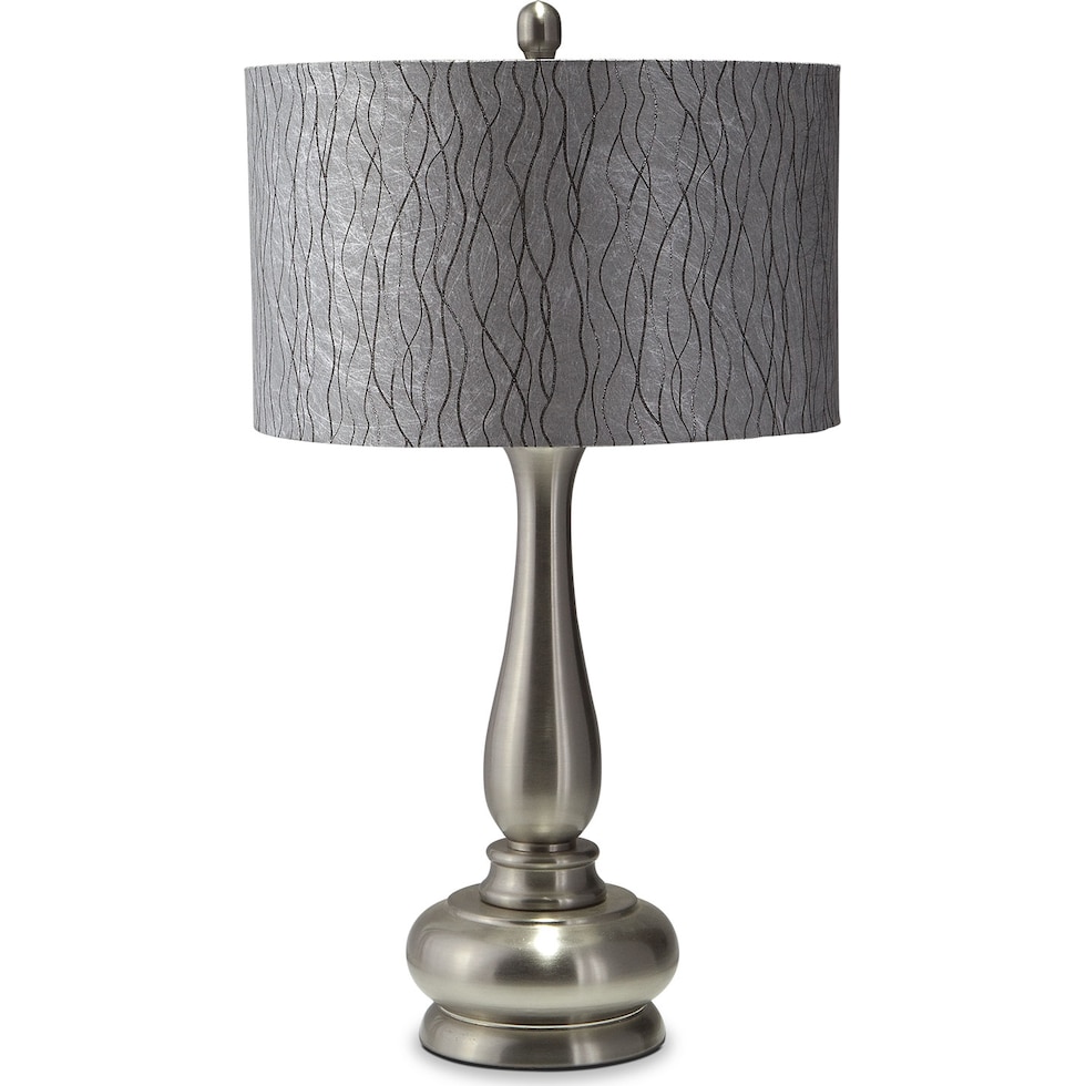 metal silver silver table lamp   