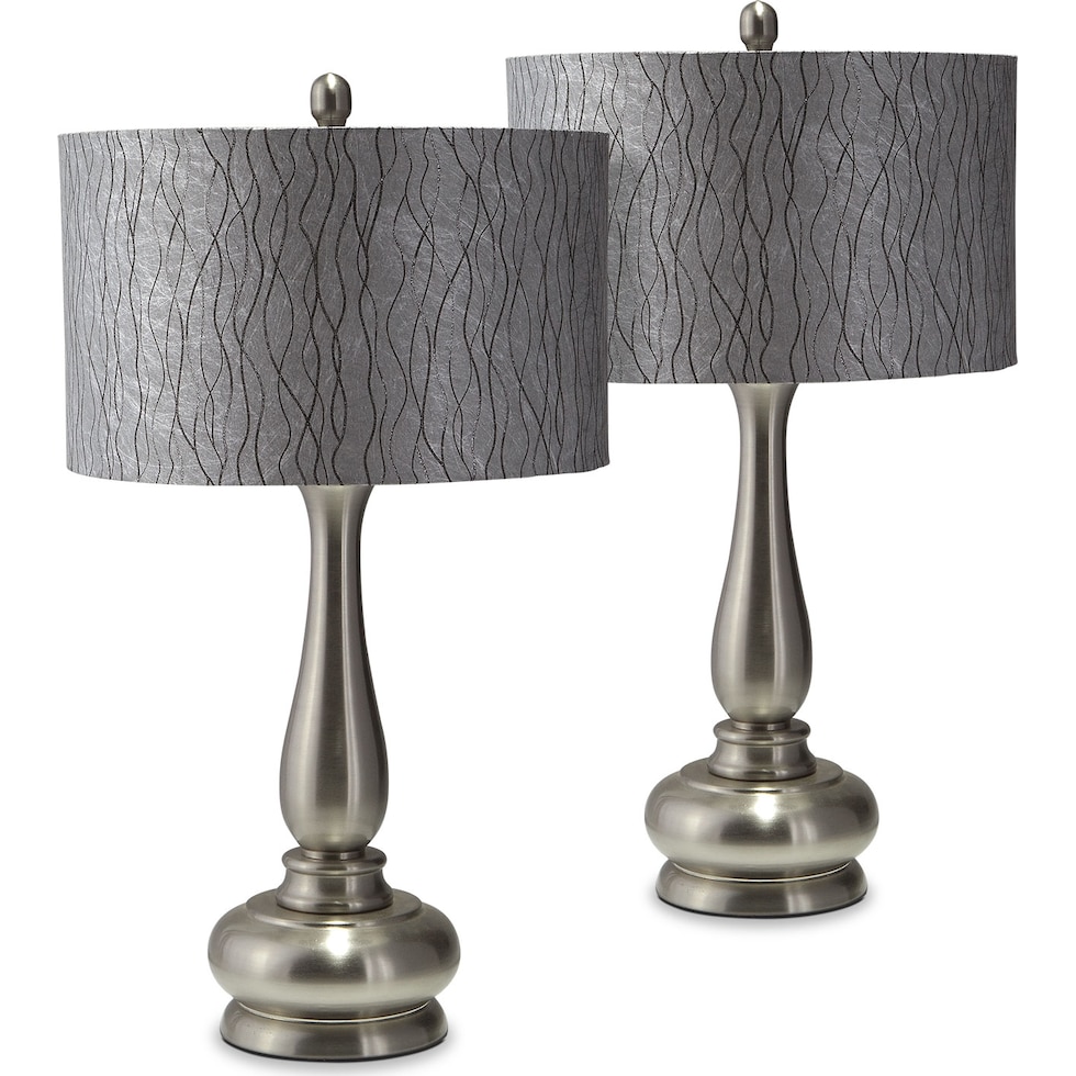 metal silver silver table lamp   