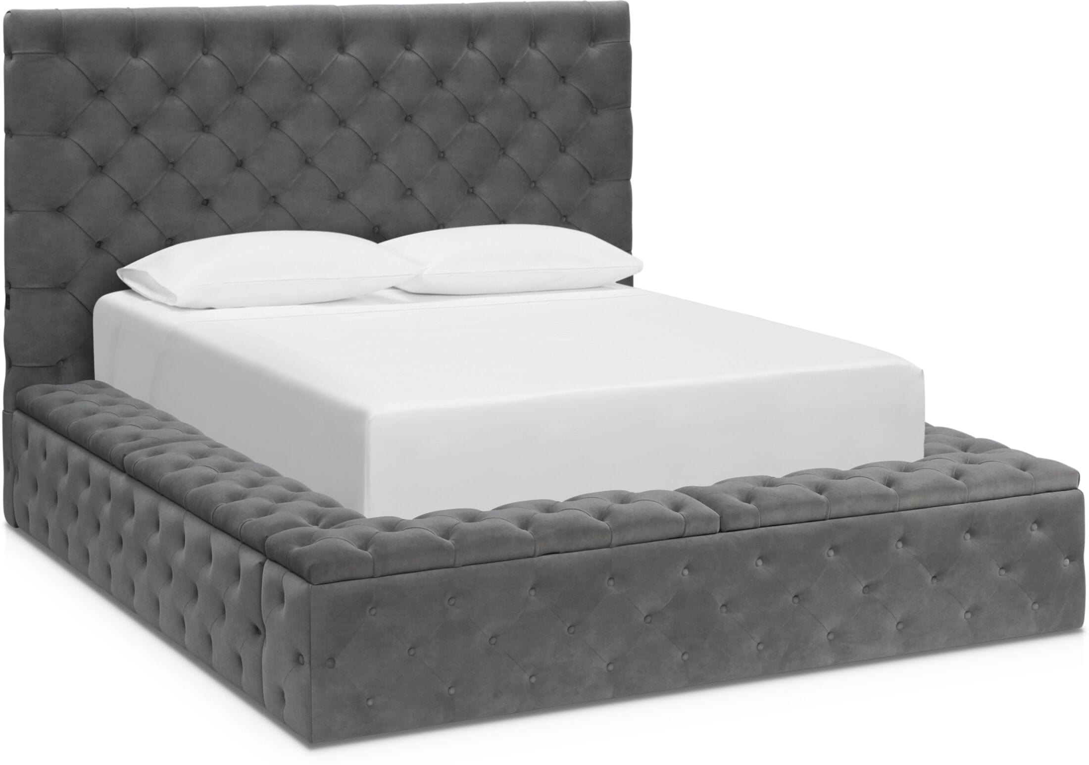 Metropolis King Storage Bed Charcoal American Signature Furniture